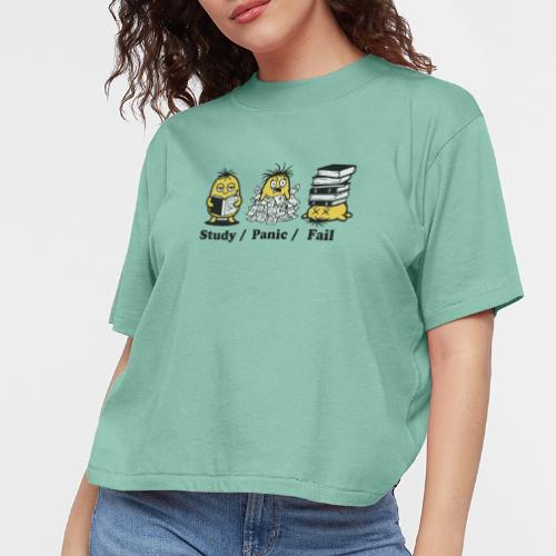 Funny Student Study Panic Fail Back To School - Women's Boxy Tee