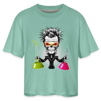 Skull as a dark scientist in the laboratory - Women's Boxy Tee - saltwater - Front