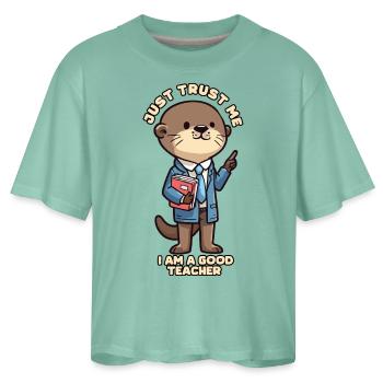 Early Childhood Teacher Otter Nonsense - Women's Boxy Tee - saltwater - Front
