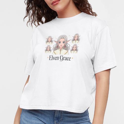 Elven Grace Fantasy Elf Maiden Graphic Magic - Women's Boxy Tee