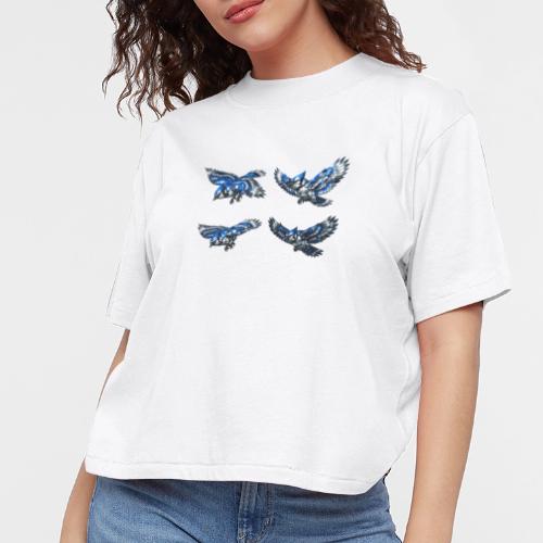 Silver Blue Jay Flight Stages - Women's Boxy Tee