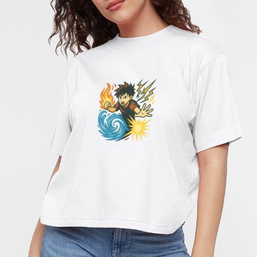 Anime Elemental Warriors | Fire, Water, Lightning - Women's Boxy Tee