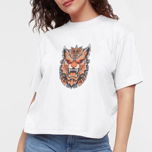 Tribal Demon Wolf Mask - Women's Boxy Tee