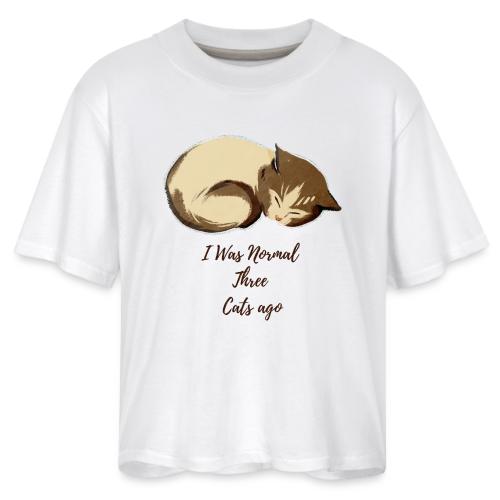 I Was Normal Three Cats Ago Funny Cat T-Shirt - Women's Boxy Tee