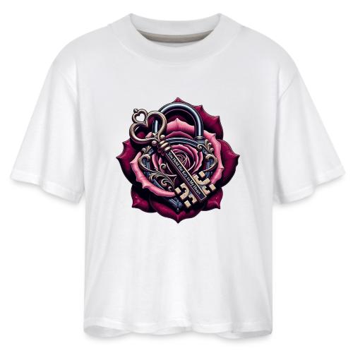 You Hold the Key to My Heart Rose Lock T-Shirt - Women's Boxy Tee