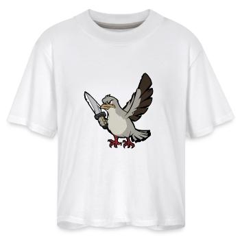Hurry and hide! The serial killer bird descended - Women's Boxy Tee - white - Front