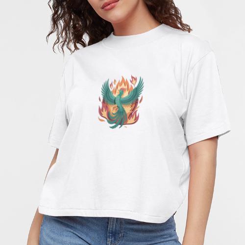 Phoenix Rising Mythical Fire Bird Fantasy Design - Women's Boxy Tee