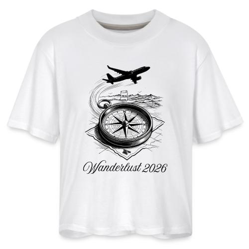 Wanderlust 2026 T-Shirt | Minimalist Travel Plane - Women's Boxy Tee