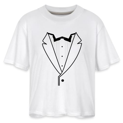 Tuxedo Plain w. Black Lines - Women's Boxy Tee