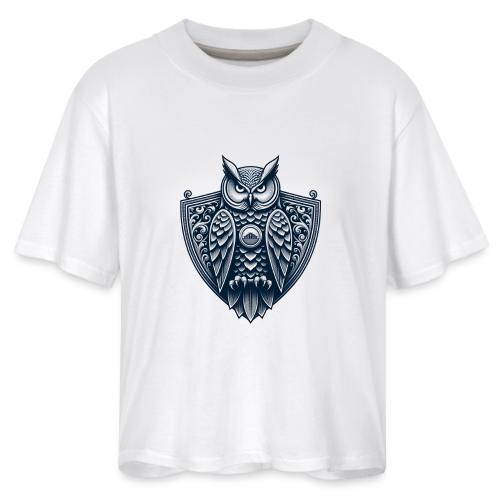 Night Watch Owl T Shirt, Sarcastic Dad Gift - Women's Boxy Tee