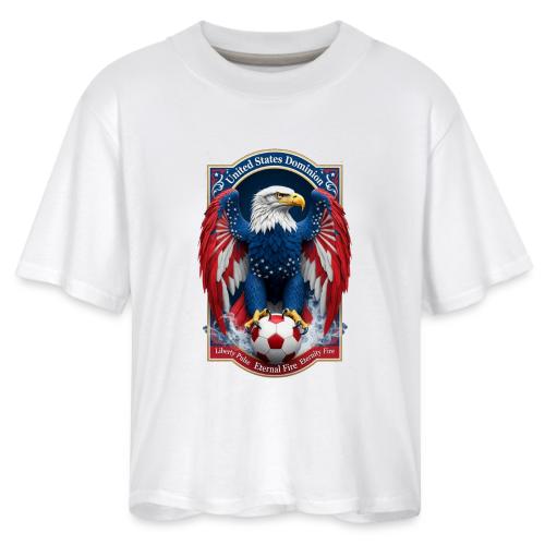 USA Eagle Emblem T Shirt, USA Soccer Pride Gift - Women's Boxy Tee