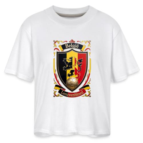 Belgium Lion Crest T-Shirt, Belgian Flag Gift - Women's Boxy Tee