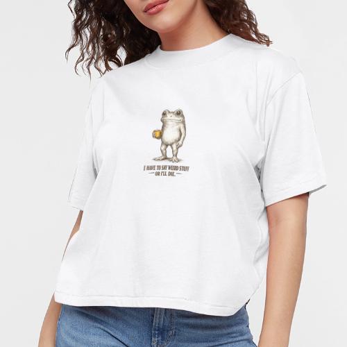 Weird Stuff Frog Coffee Humor - Women's Boxy Tee