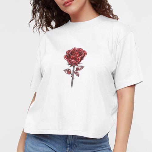 2 Set - Silver and Gold Roses - Women's Boxy Tee