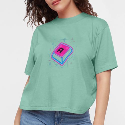 Neon Pixel A Key - Women's Boxy Tee