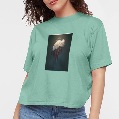 Angel vs Demon Wings Dark Aesthetic Gothic T-Shirt - Women's Boxy Tee