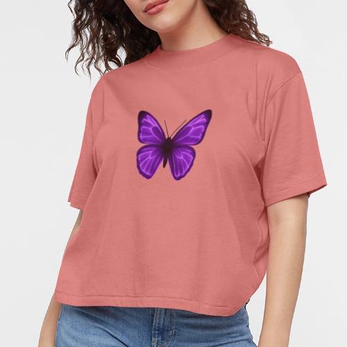 Neon Purple Butterfly - Women's Boxy Tee