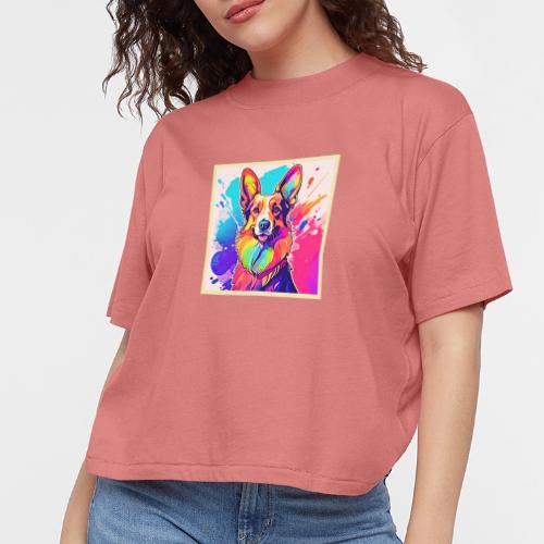 Rainbow Corgi: Pop Art Puppy Joy - Women's Boxy Tee