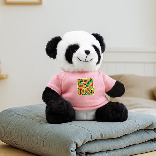 Papaya and Leaves Fresh Pattern - Panda Bear