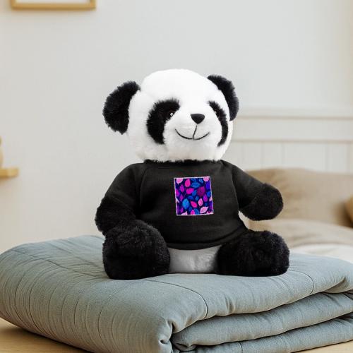 Dark Blue & Purple Leaf Art - Panda Bear