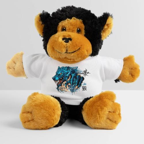 Blue Wolf Graffiti Street Art - Monkey