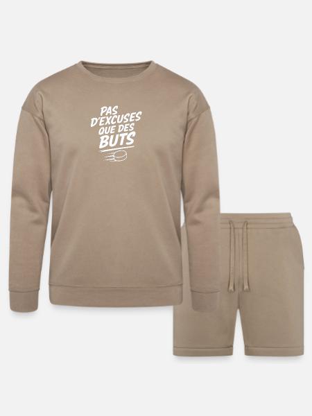 No excuses, only goals - Bella + Canvas Unisex Sweatshirt & Short Set - tan