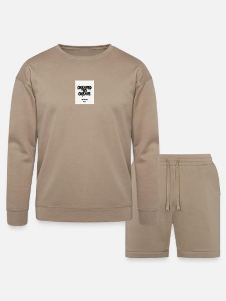 Created to Create - Bella + Canvas Unisex Sweatshirt & Short Set - tan
