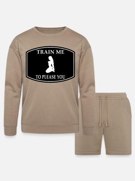 BDSM Train Me Dominance & Submission - Bella + Canvas Unisex Sweatshirt & Short Set - tan
