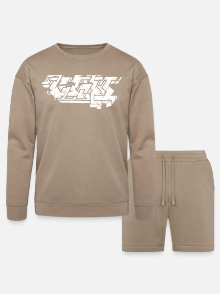 Graffiti Piece - White - Bella + Canvas Unisex Sweatshirt & Short Set - tan