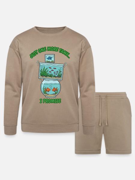 Just One More Tank - Bella + Canvas Unisex Sweatshirt & Short Set - tan