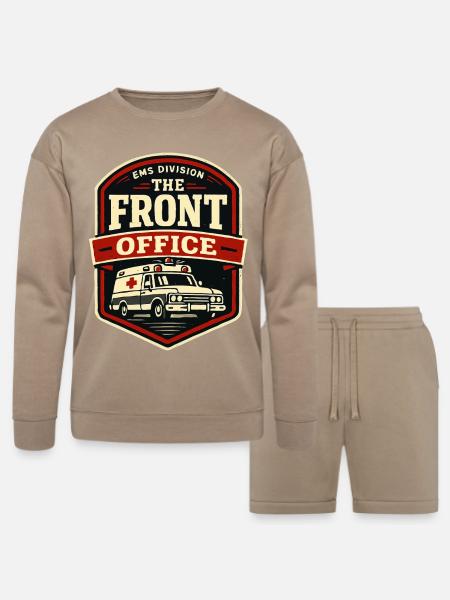 EMS Front Office Driver Badge - Bella + Canvas Unisex Sweatshirt & Short Set - tan