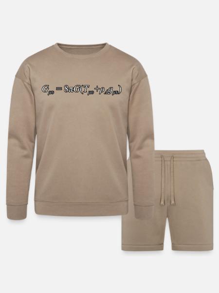 General Relativity Equation - Bella + Canvas Unisex Sweatshirt & Short Set - tan