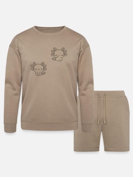 salamander - Bella + Canvas Unisex Sweatshirt & Short Set - tan