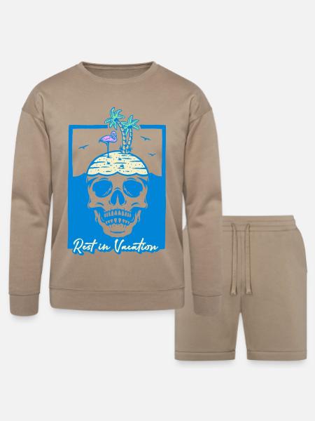 Rest in Vacation - Bella + Canvas Unisex Sweatshirt & Short Set - tan