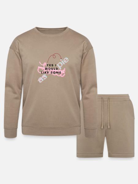 sweet as pie - Bella + Canvas Unisex Sweatshirt & Short Set - tan