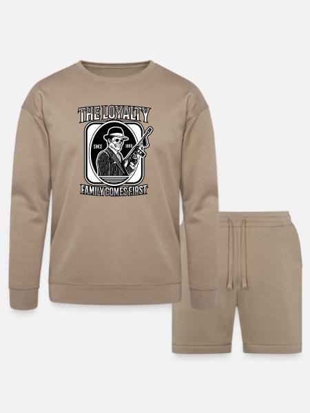 Loyalty Family Comes First - Bella + Canvas Unisex Sweatshirt & Short Set - tan