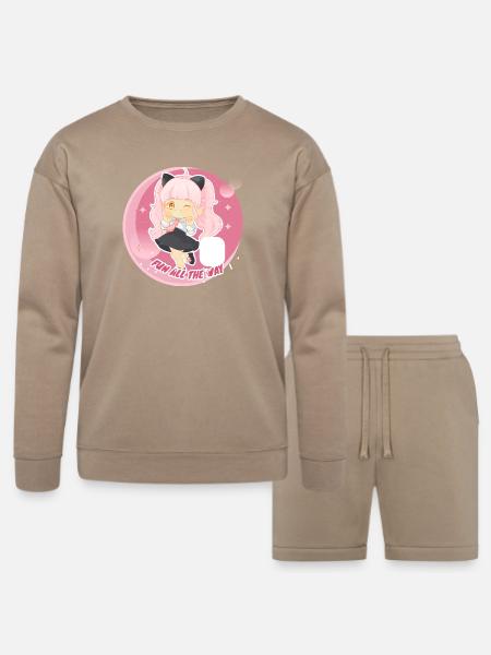 fun_all_the_way - Bella + Canvas Unisex Sweatshirt & Short Set - tan