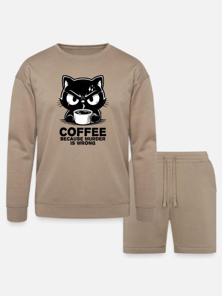 Murder is wrong - Bella + Canvas Unisex Sweatshirt & Short Set - tan