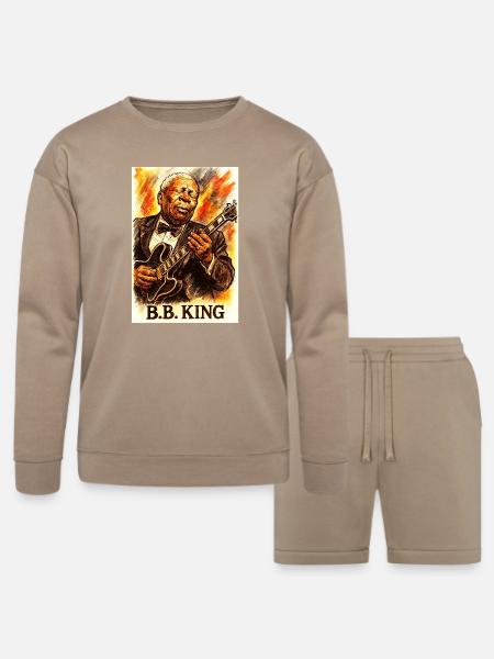 B.B. King Blues Guitar - Bella + Canvas Unisex Sweatshirt & Short Set - tan