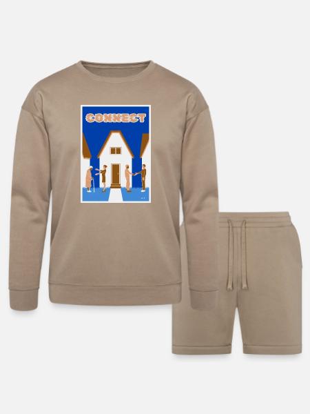 Connect - Bella + Canvas Unisex Sweatshirt & Short Set - tan