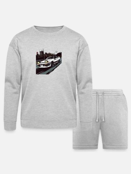 Toyota AE86 - Bella + Canvas Unisex Sweatshirt & Short Set - heather gray