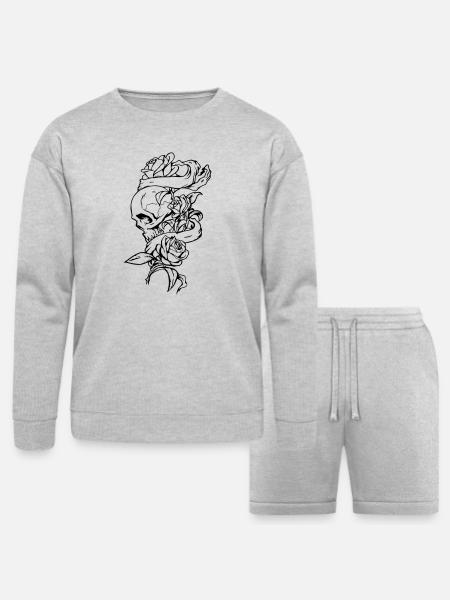 skullandrose - Bella + Canvas Unisex Sweatshirt & Short Set - heather gray