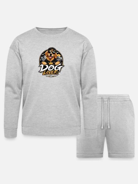 Royal Dog Love Graphic - Bella + Canvas Unisex Sweatshirt & Short Set - heather gray