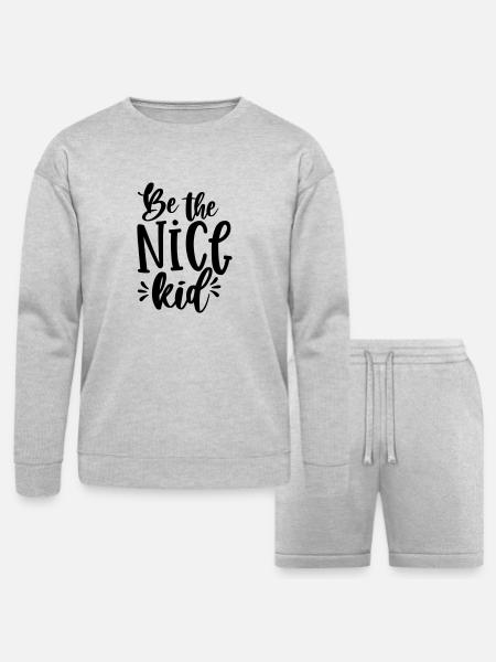 Be The Nice Kid - Bella + Canvas Unisex Sweatshirt & Short Set - heather gray