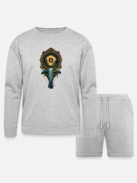 Golden Sun portal  - Bella + Canvas Unisex Sweatshirt & Short Set - heather gray