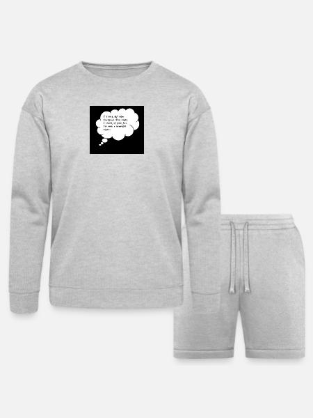 Thought Cloud Love Script - Bella + Canvas Unisex Sweatshirt & Short Set - heather gray