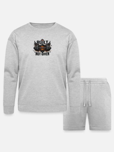 build up bro!! - Bella + Canvas Unisex Sweatshirt & Short Set - heather gray