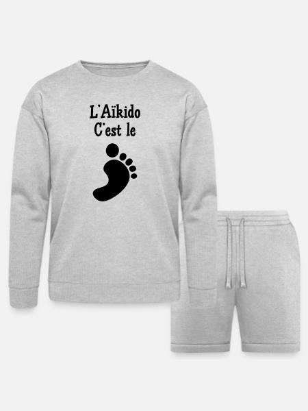 Aikido is the Foot - Bella + Canvas Unisex Sweatshirt & Short Set - heather gray
