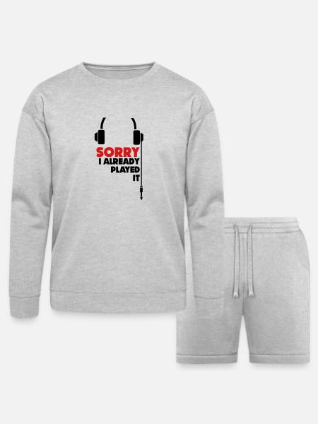 sorry_i_already_played_it_3 - Bella + Canvas Unisex Sweatshirt & Short Set - heather gray