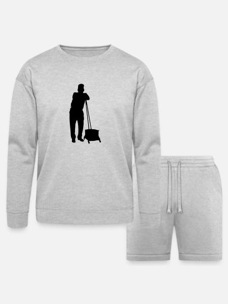 janitor - Bella + Canvas Unisex Sweatshirt & Short Set - heather gray